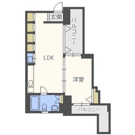 ＪＲ難波駅 徒歩2分 4階の物件間取画像